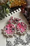 Buy_KIHOY_Pink Sequins, Beads, Pearls, Mirrors Embellished Earrings _at_Aza_Fashions