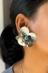 Buy_KIHOY_Silver Plated Sequins, Beads, Pearls Color Flower Stud Earrings _at_Aza_Fashions