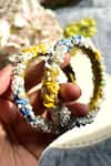 Buy_KIHOY_Multi Color Sequins, Beads, Pearls Daffodil Hand Embroidered Bangles - Set Of 2 _at_Aza_Fashions