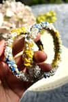 Buy_KIHOY_Multi Color Embroidery, Sequins, Beads, Daffodil Hand Bangles - Set Of 2 _at_Aza_Fashions