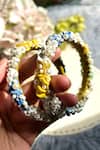 Buy_KIHOY_Multi Color Sequins, Beads, Pearls, Daffodil Embroidered Bangles - Set Of 2 _at_Aza_Fashions