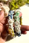 Shop_KIHOY_Multi Color Sequins, Beads, Pearls, Daffodil Embroidered Bangles - Set Of 2 _at_Aza_Fashions