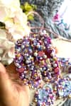 Shop_KIHOY_Purple Embroidery, Sequins, Beads, Pearls, Sitara Hand Bangles - Set Of 4 _at_Aza_Fashions