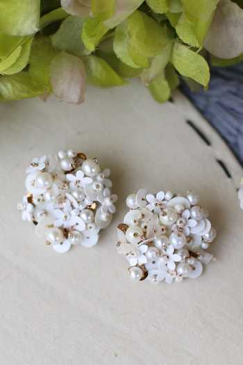 Shop_KIHOY_White Sequins, Beads, Pearls And Embellished Studs _at_Aza_Fashions