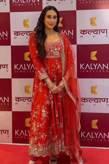 Osaa By Adarsh_Orange Silk, Net Embroidery Round Neck Floral Anarkali Set _Online_at_Aza_Fashions