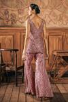 Shop_Show Shaa_Pink Organza, Net Sequins, Cut Work, Tassels, Astrid Kurta Palazzo Set _at_Aza_Fashions