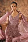 Buy_Show Shaa_Pink Organza, Net Sequins, Cut Work, Tassels, Astrid Kurta Palazzo Set _Online_at_Aza_Fashions