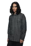 Buy_Countrymade_Charcoal Cotton, Denim Broken Plaid Shirt _at_Aza_Fashions