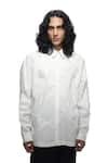 Buy_Countrymade_Ivory Cotton Deformed Metal Hand Tuck Shirt _at_Aza_Fashions