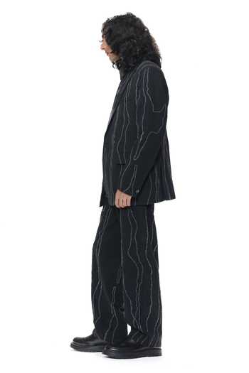 Countrymade_Black Cotton, Denim Embroidery Blazer _Online_at_Aza_Fashions