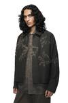 Buy_Countrymade_Grey Silk Embroidery, Applique Shredded Woodland Trucker Jacket _at_Aza_Fashions