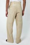 Shop_Triune_Beige Cotton Tilt Carve Pant _Online_at_Aza_Fashions