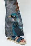 Buy_Triune_Multi Color Denim Peacock Panorama Bootcut Pant _Online_at_Aza_Fashions