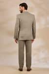Shop_Linen Bloom_Grey Linen, Viscose Solid Blazer _at_Aza_Fashions