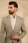 Buy_Linen Bloom_Grey Linen, Viscose Solid Blazer _Online_at_Aza_Fashions