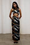 Buy_Advait_Black Chiffon, Lurex High Neck Iro Printed Skirt Set _at_Aza_Fashions
