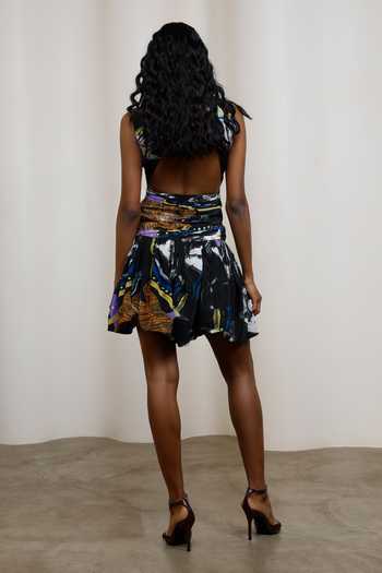 Shop_Advait_Multi Color Crepe V-neck Aya Sleeveless Short Dress _at_Aza_Fashions