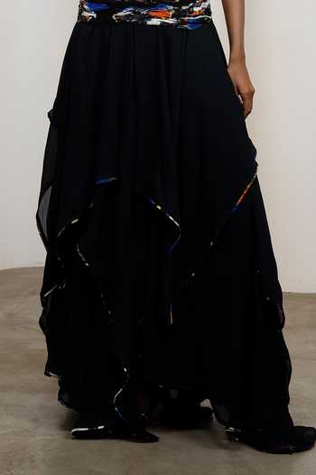Advait_Blue Chiffon Halter Neck Noa Handkerchief Crinkle Maxi Dress _Online_at_Aza_Fashions