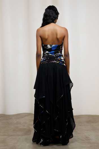 Shop_Advait_Blue Chiffon Halter Neck Noa Handkerchief Crinkle Maxi Dress _at_Aza_Fashions