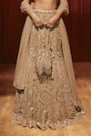 Buy_Roqa_Rose Gold Net Embroidery, Sequins, Beads, Zari, Stones, Eliza Lehenga Set _Online_at_Aza_Fashions