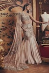 Buy_Roqa_Silver Net, Organza Sequins, Beads, Stones One Constance Shimmer Lehenga Set _at_Aza_Fashions