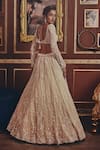 Shop_Roqa_Ivory Net Embroidery, Sequins Sweetheart Neck Josephine Embellished Lehenga Set _at_Aza_Fashions
