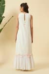 Shop_Nikasha_Ivory Cotton Embroidery Round Neck Sleeveless Tier Maxi Dress _at_Aza_Fashions