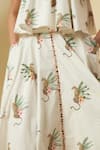 Shop_Nikasha_Ivory Cotton Halter Neck Cheetah Print Fringe Top And Skirt Set _Online_at_Aza_Fashions