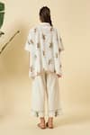 Shop_Nikasha_Ivory Cotton Collared Cheetah Print Kaftan Top With Pant _at_Aza_Fashions