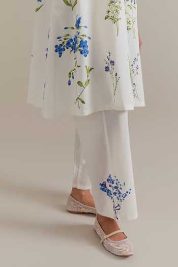 Buy_Upavita_Pink Cotton, Chanderi Tassels Collared, Yes Printed Kurta Set _Online_at_Aza_Fashions
