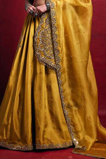 Buy_Tamanna Punjabi Kapoor_Purple Silk, Organza, Shantoon Sequins, Beads, Habutai Embroidered Lehenga Set _Online_at_Aza_Fashions