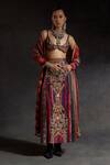 Buy_Aseem Kapoor_Multi Color Crepe, Twill Beads, Zari, Najka Embroidered Blouse And Skirt Set _at_Aza_Fashions