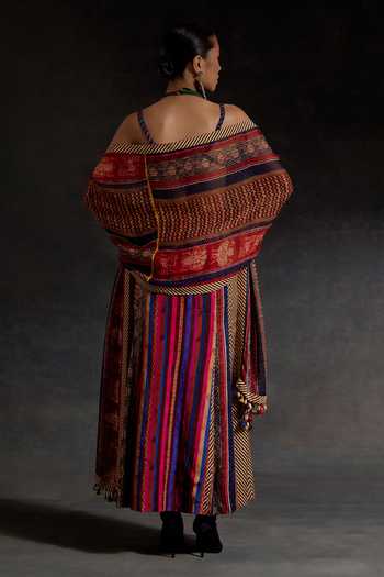 Shop_Aseem Kapoor_Multi Color Crepe, Twill, Silk Beads, Zari, Najka Embroidered Blouse Skirt Set _at_Aza_Fashions