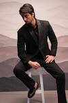 Buy_payal and rishab_Black Suede Studs Vanguard Embellished Blazer Set _at_Aza_Fashions