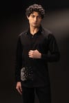 Buy_payal and rishab_Black Cotton Stones Phantom Fade Shirt _at_Aza_Fashions