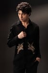 Buy_payal and rishab_Black Crepe, Wool Embroidery, Zari Guardian Shirt _at_Aza_Fashions