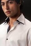 payal and rishab_White Cotton Midnight Edge Shirt _Online_at_Aza_Fashions