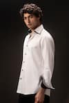 Shop_payal and rishab_White Cotton Midnight Edge Shirt _at_Aza_Fashions