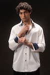 Buy_payal and rishab_White Cotton Midnight Edge Shirt _at_Aza_Fashions