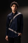 Buy_payal and rishab_Silver Cotton Midnight Stride Shirt _at_Aza_Fashions