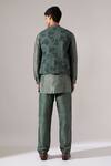 Shop_Son Of A Noble Snob_Green Cotton, Silk Aubrey Quilted Bundi And Kurta Set _at_Aza_Fashions