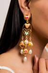 Buy_Bauble Bazaar_Multi Color Pearls Say Love Earrings _Online_at_Aza_Fashions