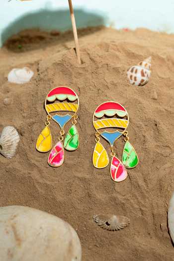 Shop_Bauble Bazaar_Pink Solea Orb Drop Earrings _at_Aza_Fashions