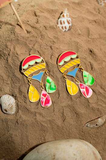 Shop_Bauble Bazaar_Pink Solea Orb Drop Earrings _Online_at_Aza_Fashions