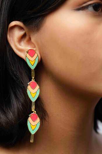 Buy_Bauble Bazaar_Pink Coral Chirping Dangler Earrings _at_Aza_Fashions