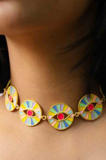 Buy_Bauble Bazaar_Multi Color Enamel Liora Ocean Choker _at_Aza_Fashions