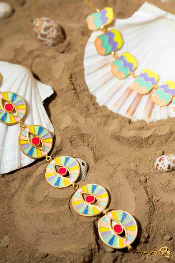 Shop_Bauble Bazaar_Multi Color Enamel Liora Ocean Choker _at_Aza_Fashions