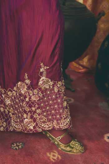 Buy_Aditi Gupta_Purple Silk, Tissue Fabric Pre-draped Skirt Saree With Embroidered Corset _Online_at_Aza_Fashions