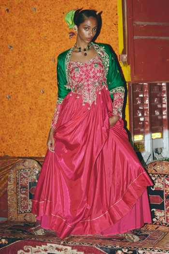 Buy_Aditi Gupta_Pink Silk Embroidery, Pearls, Zari Sweetheart Neck Soft Anarkali With Dupatta _Online_at_Aza_Fashions