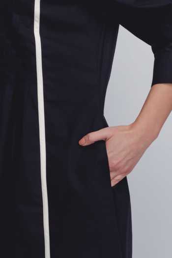 Buy_Leh Studios_Black Cotton Collared Column Shirt Dress _Online_at_Aza_Fashions